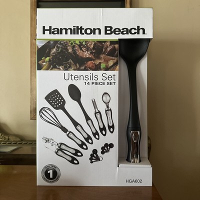 Hamilton Beach Kitchen 14 Piece Soft Touch Tool Utensils Set - BLACK - NIB