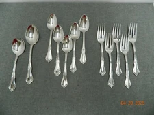 12 Oneida SUTTON PLACE Stainless Flatware 5 SALAD FORKS 5 TEASPOONS 2 SOUP SPOON