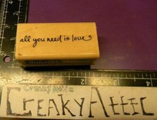 ALL YOU NEED IS LOVE RUBBER STAMP HAMPTON ART BG2376 CREAKYATTIC
