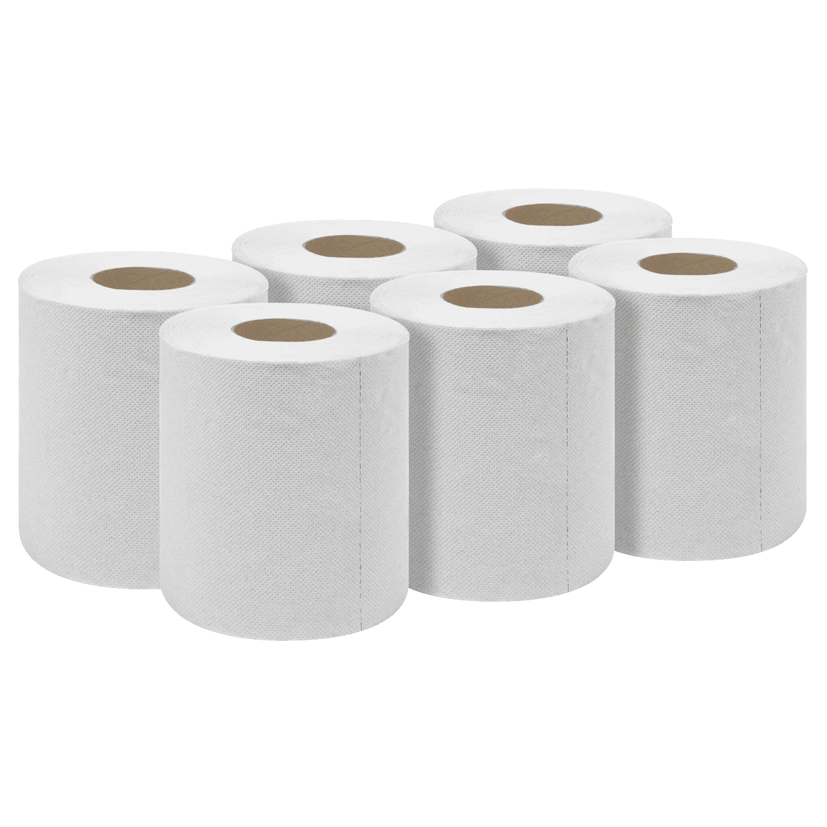 Sealey WHT60 White Embossed 2-Ply Paper Roll 60m - Pack of 6