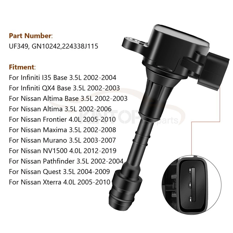 Juego de 6 bobinas de encendido 4,0 L V6 UF349 para Suzuki Equator 2009 2010 2011 2012 Foto 3 de 4