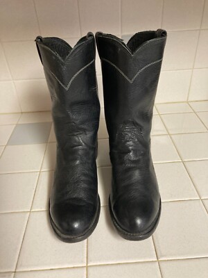 Larry Mahan Black Genuine Smooth Ostrich Cowboy Western Roper Boots Men\'s 7.5 XE Larry Mahan | Shoes | Larry Mahan Black Genuine Smooth  main image 2