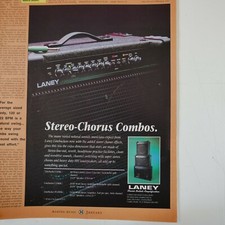 vintage 22x30cm magazine advert cutting LANEY LINEBACKER STEREO CHORUS