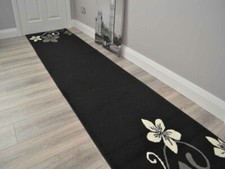 Black Grey Hall Rugs Silver Extra Long Very Wide Narrow Hallway Runner Small Mat