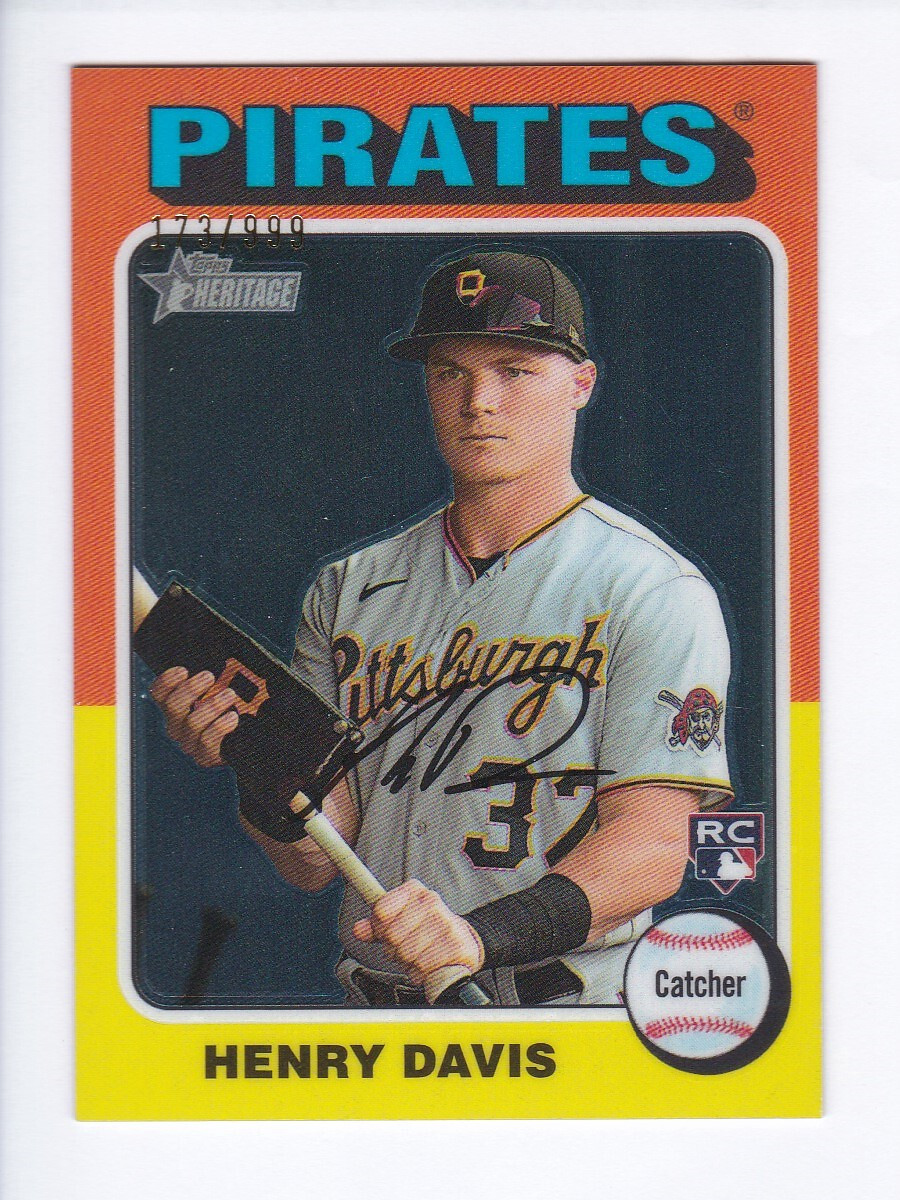 2024 Topps Heritage #415 HENRY DAVIS RC Pirates 173/999 CHROME Parallel ROOKIE