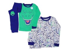 Carter's Boy's T-Rex Dino 4 Piece Dinosaur Cotton Pj Set, Pajamas, Size 4