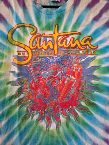 Santana Supernatural Tour 2000 Tie-Dye T-Shirt Delta Pro Weight XL