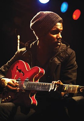 American blues rock musician Gary Clark Jr Before a performance a- Old Photo