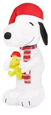 NEW Gemmy Peanuts Snoopy Woodstock Christmas Inflatable Santa 3.5ft Airblown LED