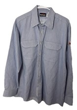 Bulwark FR Flame Resistant Shirt XL RG Blue Stripe Work Made Mexico