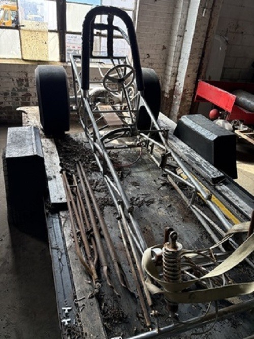 Vintage Altered Drag Car Chassis w/Fiberglass Body 1968 - 1970's Fuel D ...