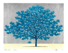 NAMIKI HAJIME Woodblock Print BLUE TREE ED500 signed 2026 NEW Pre-ordered
