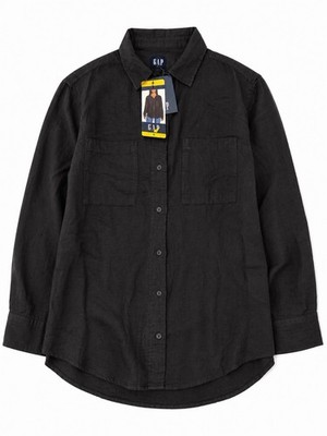 GAP Women s Black Button Front Long Sleeve Utility Shirt Size S