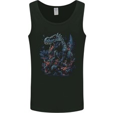 a T-Rex Dinosaur in a Prehistoric Forest Mens Vest Tank Top