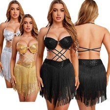 Womens Outfits Belly Dance Costume Tribal Halloween Rave 2Piece Egyptian Set