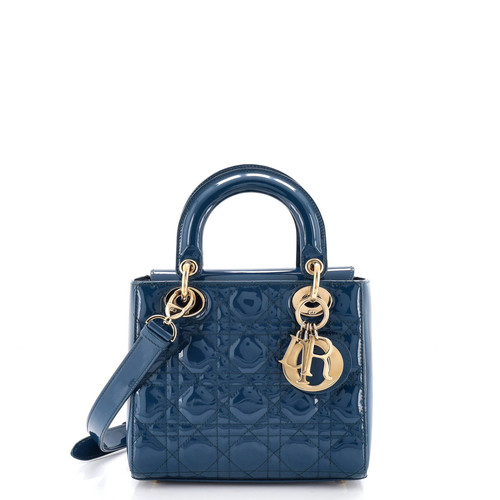 Christian Dior Lady Dior Bag Cannage Quilt Patent Small
