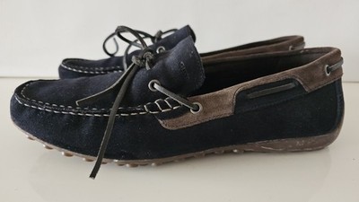 Geox Respira Herren Slipper Mokassin, Leder, Gr.45, Dunkelblau