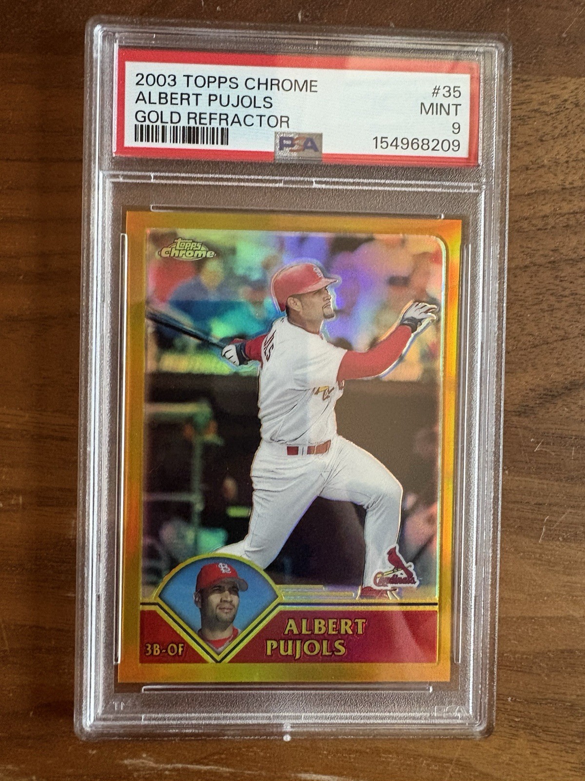 2003 Topps Chrome - Albert Pujols #35 Gold Refractor /449 PSA 9