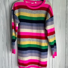 Gap Kids Happy Stripe/ Crazy Stripe Rainbow Sweater Dress Youth XXL (Wms Sm/Med)
