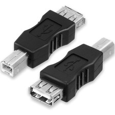2 Pcs 2.0 A Female to USB B Male Printer Converter Connector Plug A Black