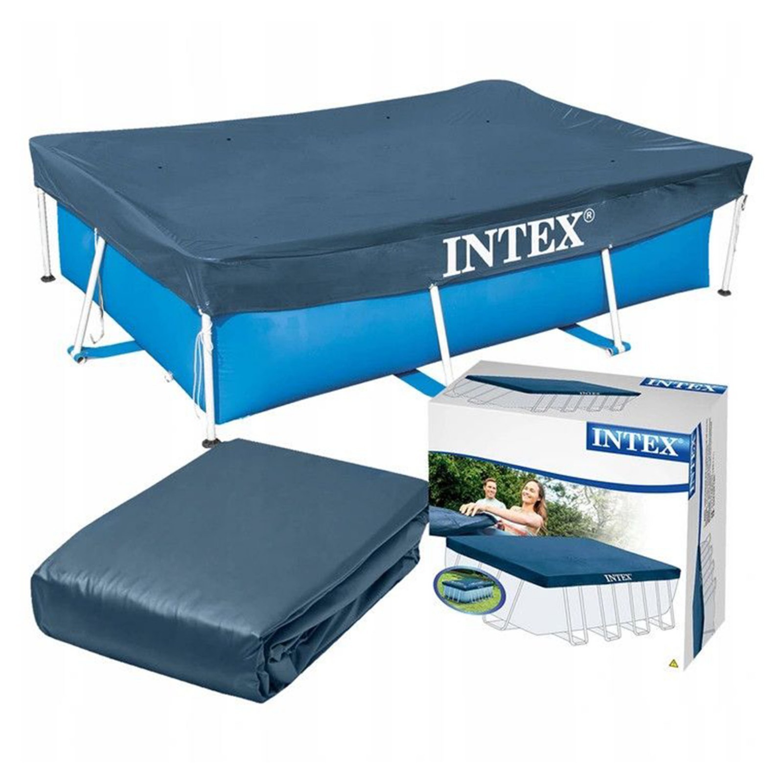 Cubierta de piscina 260cm x 160cm rectangular para piscinas de marco con...