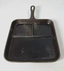 RARE VTG LODGE CAST IRON BACON & EGGS BREAKFAST SQUARE SKILLET #8