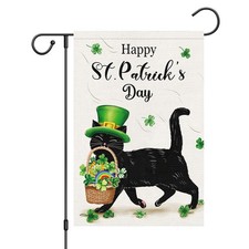 Welcome St. Patricks Day Garden Flag 12x18 Double Sided Vertical, Burlap Smal...