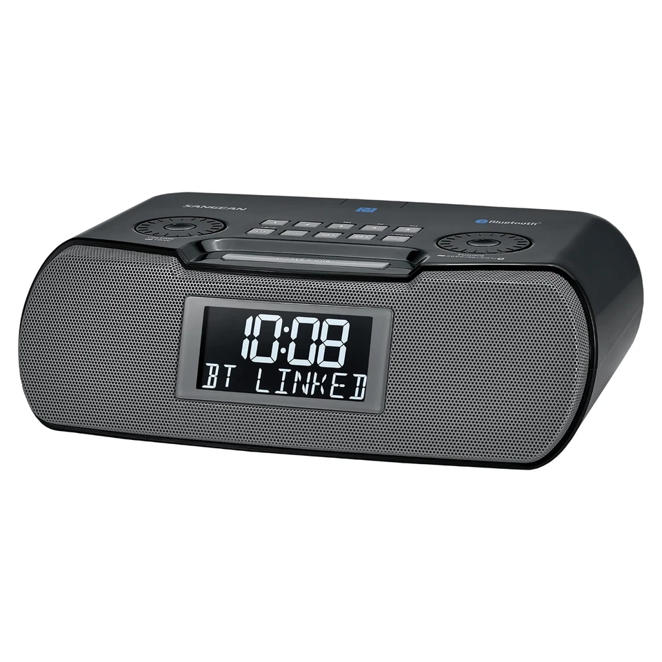 Black AM FM Stereo Digital Clock Radio with Bluetooth 10 Station Presets - Image 2 of 4