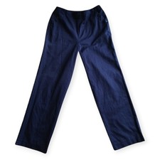 Brooks Brothers Women  s High-Rise Straight Leg Pants Navy Blue Size 6 Cotton
