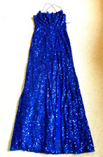 NWT $120 Womens Dress-WINDSOR-blue 'Esperanza Formal Sequin Cowl Neck'-M