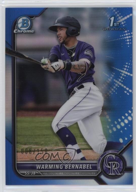2022 Bowman Chrome Prospects Blue Refractor 8/150 Warming Bernabel #BCP-46 ms9