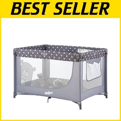 Portable Baby Crib with Mattress Pad & Carry Bag