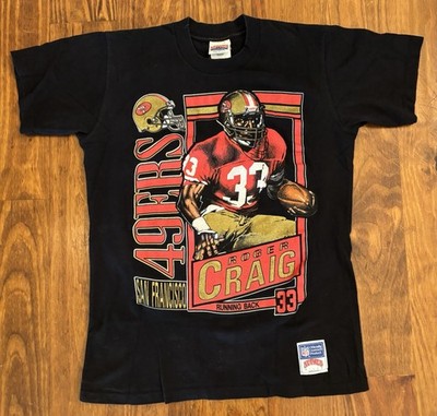  VINTAGE 1990 ROGER CRAIG San Francisco 49ers Nutmeg Football Card Shirt Medium