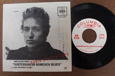 Bob Dylan-Subterranean Homesick Blues/She Belongs To Me W/Picture Sleeve 7'' 45