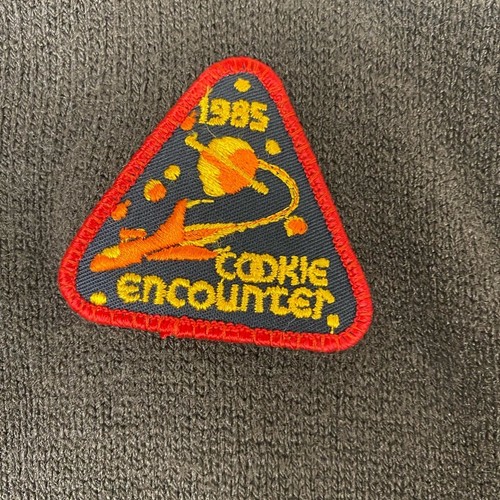 Vintage 80s Girl Scouts Brownie Cardigan Sweater w/ Patches Sz 7 - Picture 2 of 11