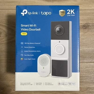 TP-Link TD21 Tapo Wireless Smart Video Doorbell with 2K Camera, Brand New Sealed