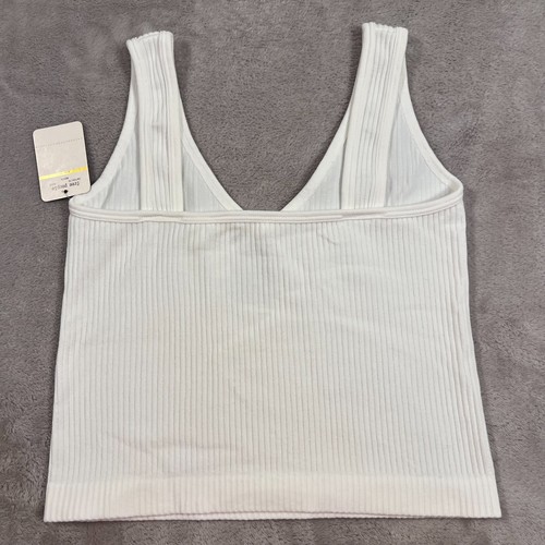 Free People Shirt Damen XS Small Off White Tank Top Strick Rippstruktur NEU - Bild 5 von 10