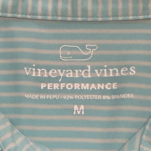 Vineyard Vines Bradley Stripe Sankaty Performance Polo White/Blue/Teal Size M - Picture 4 of 7