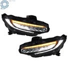 Right+Left Headlight For Honda Civic 2016-2021 Full LED DRL Clear Lens Headlamp