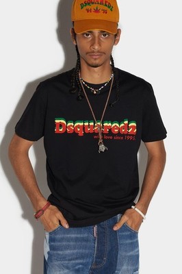 DSQUARED2 MEN'S BLACK GRAPHIC LOGO T-SHIRT MSRP $335