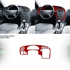 For Saab 9-5 1997-05 Red Carbon Fiber Dashboard Speedometer Console Trim Kit