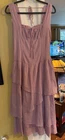 Free People In My Dreams Midi Smocked Asymmetrical Tie Tiered Dress Small S NEW