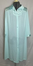 Vintage Vanity Fair Light Blue Robe With Embroidered Detail Size L