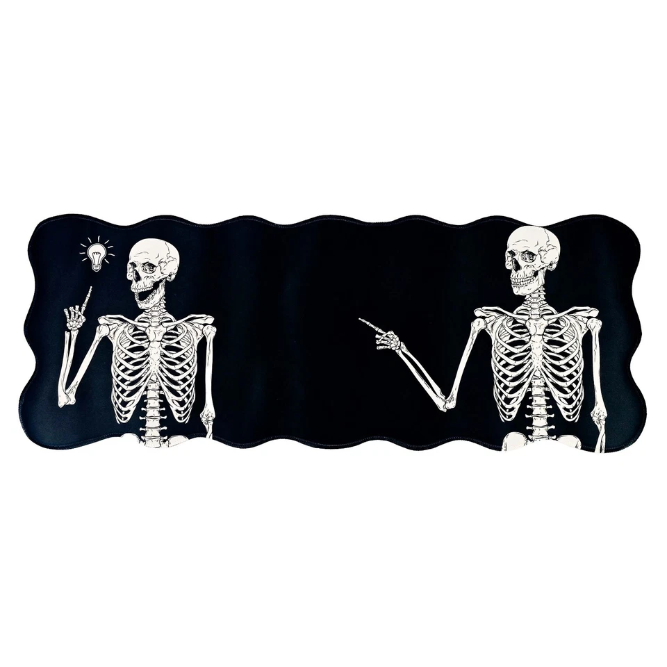 ☠️ Gothic Skeleton Desk Mat 4PC Set – Ergonomic Mouse Pad & Wrist Support - Image 3 of 4