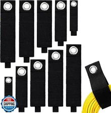 Zkptops 10Pcs Extension Cord Holder Organizer Heavy Duty Storage Straps Hook 