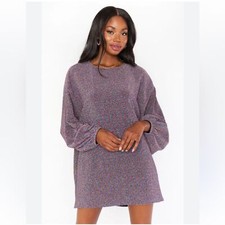 Show Me Your MUMU Women Sure Thing Mini Dress Large Rainbow Sparkle Draped Party