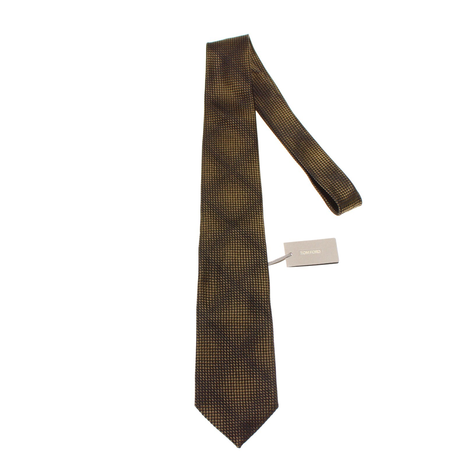 Corbata Tom Ford Nueva con Etiquetas en Verde Oliva y Negro 100% Seda Hecha en Italia