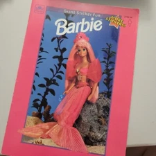 Vintage Barbie Giant Sticker Fun Book Unused Mermaid Mattel 1993