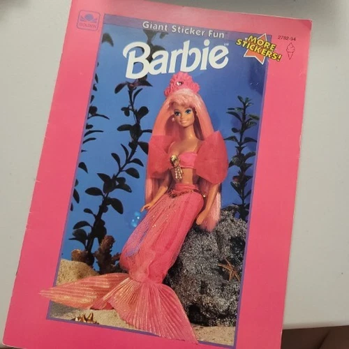 Vintage Barbie Giant Sticker Fun Book Unused Mermaid Mattel 1993