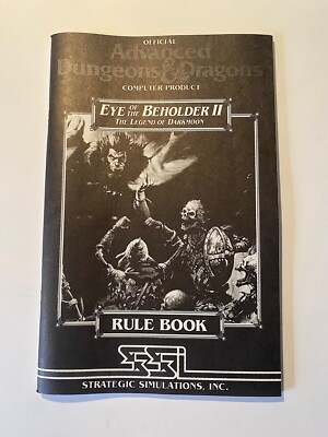 Advanced Dungeons & Dragons Eye of the Beholder II PC Game Rule Book FREE SHIP